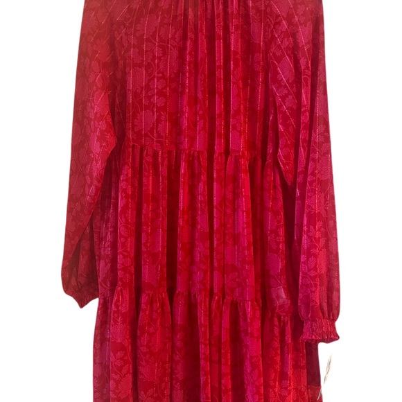 On 34th Floral-Print High-Neck Tiered Mini Dress - Picture 2 of 7